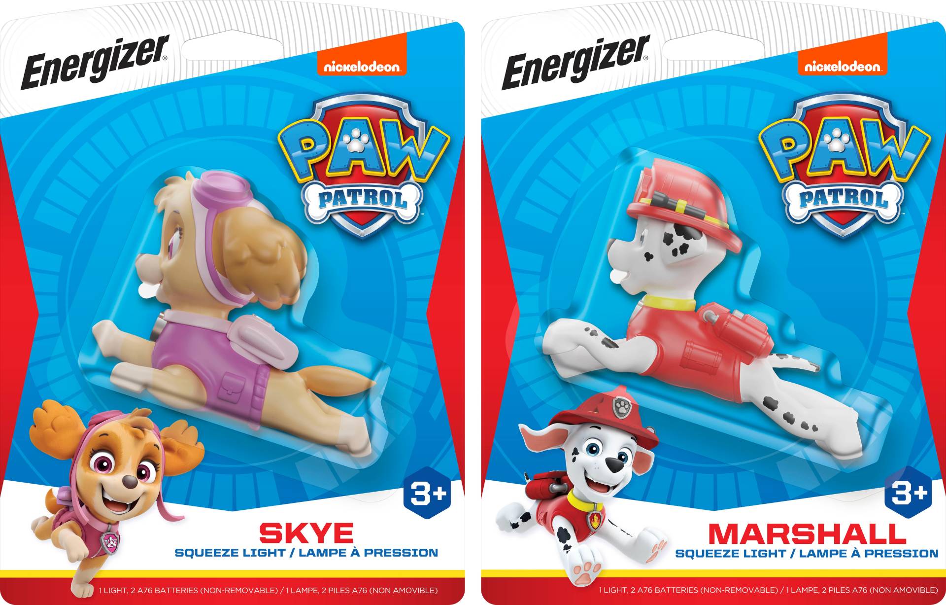 PAW PATROL Taschenlampe »Set Paw Patrol Marshall + Skye«, (Set, 2 St.) von Paw Patrol