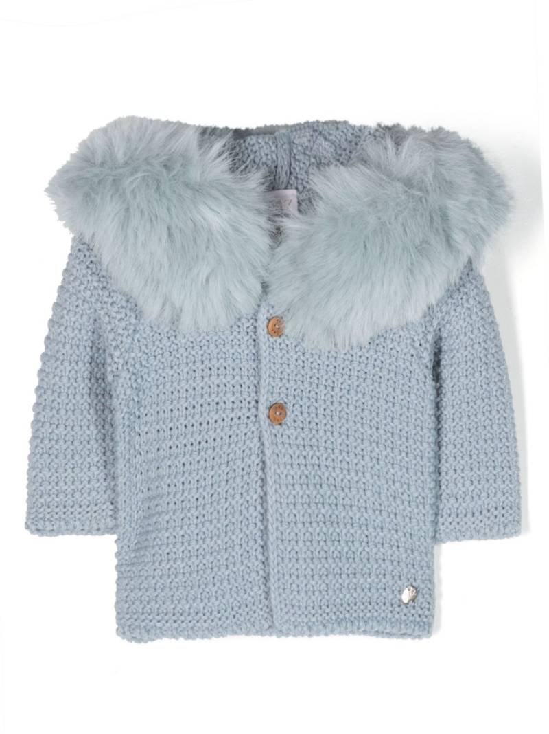 Paz Rodriguez Bambalina hooded knittted coat - Blue von Paz Rodriguez