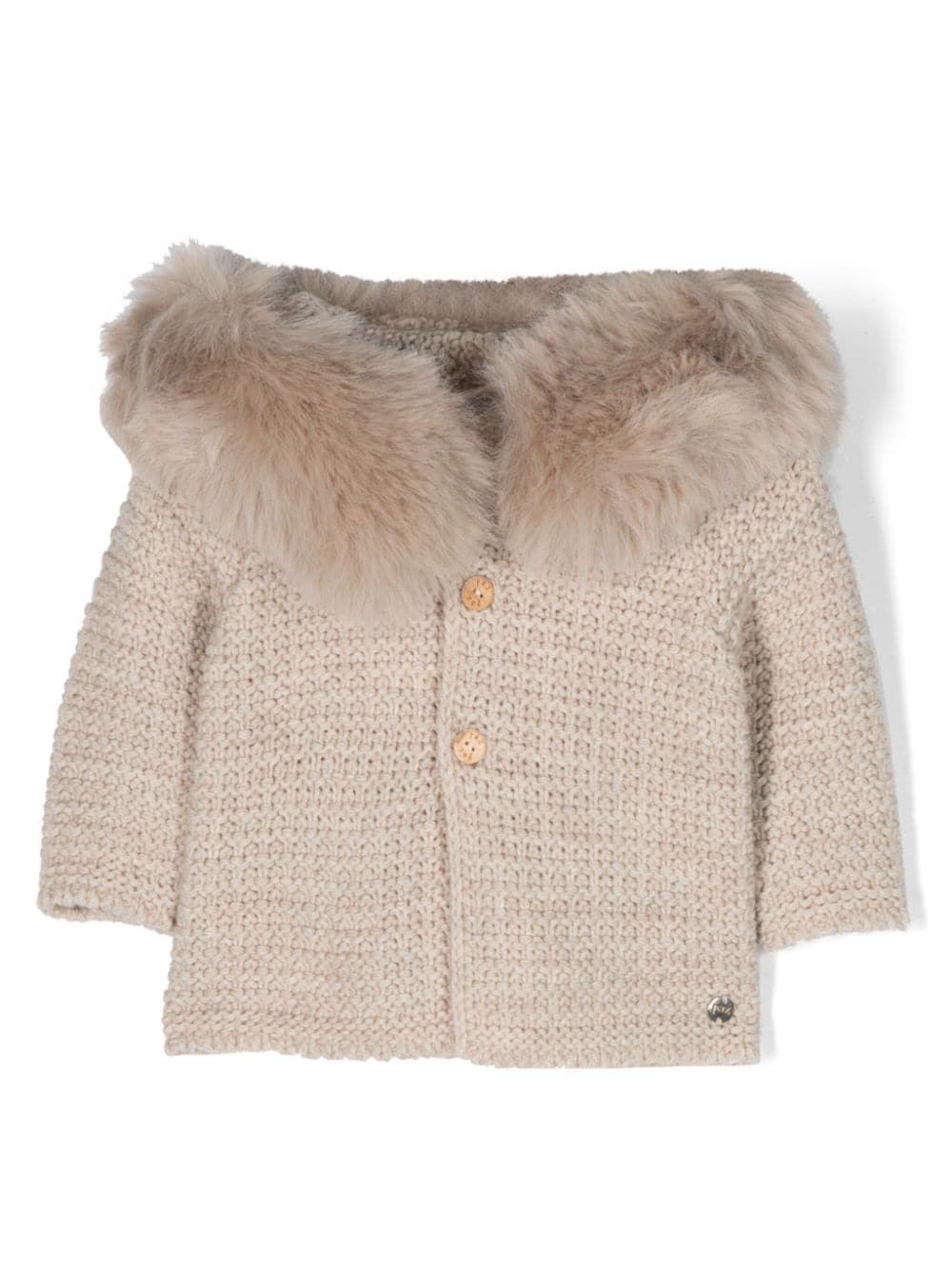 Paz Rodriguez Bambalina hooded knittted coat - Neutrals von Paz Rodriguez