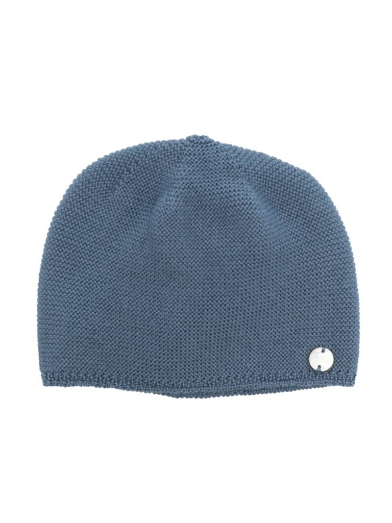 Paz Rodriguez button-detail wool beanie - Blue von Paz Rodriguez