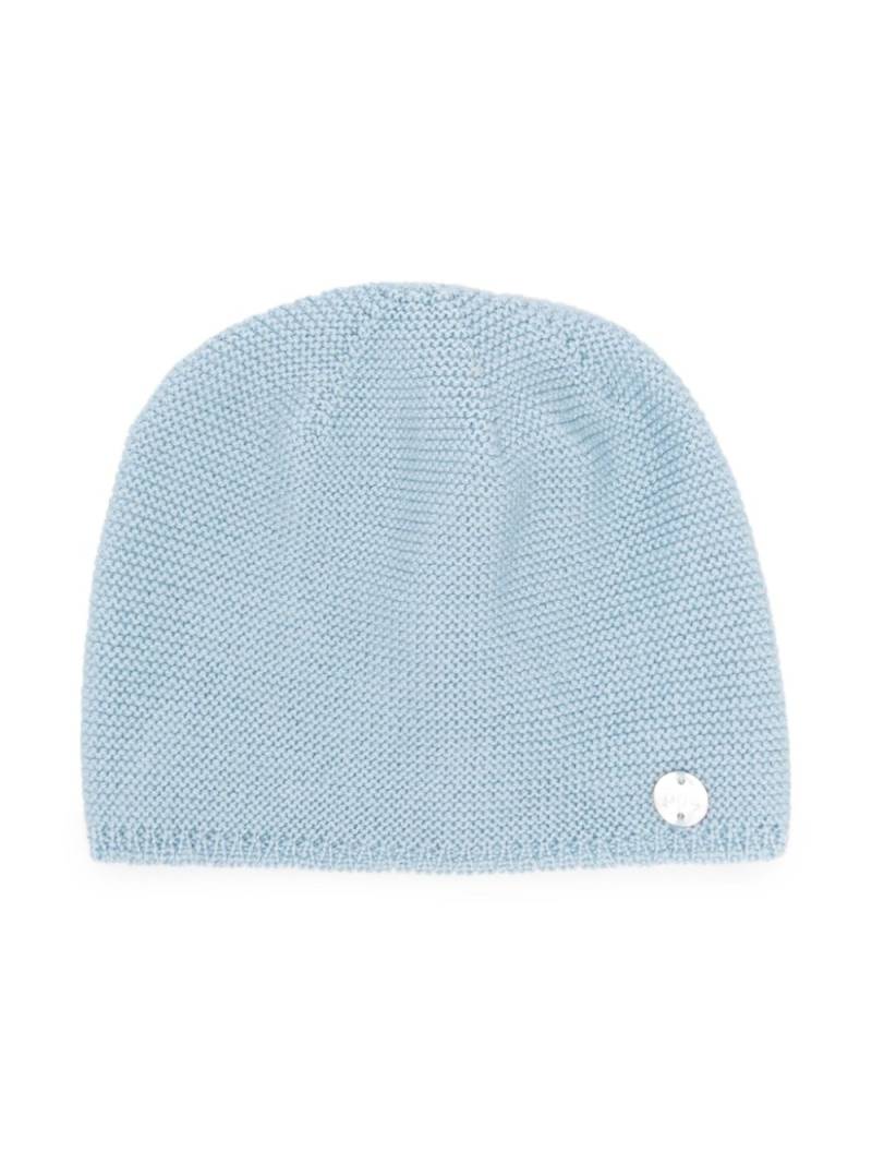 Paz Rodriguez button-detail wool beanie - Blue von Paz Rodriguez