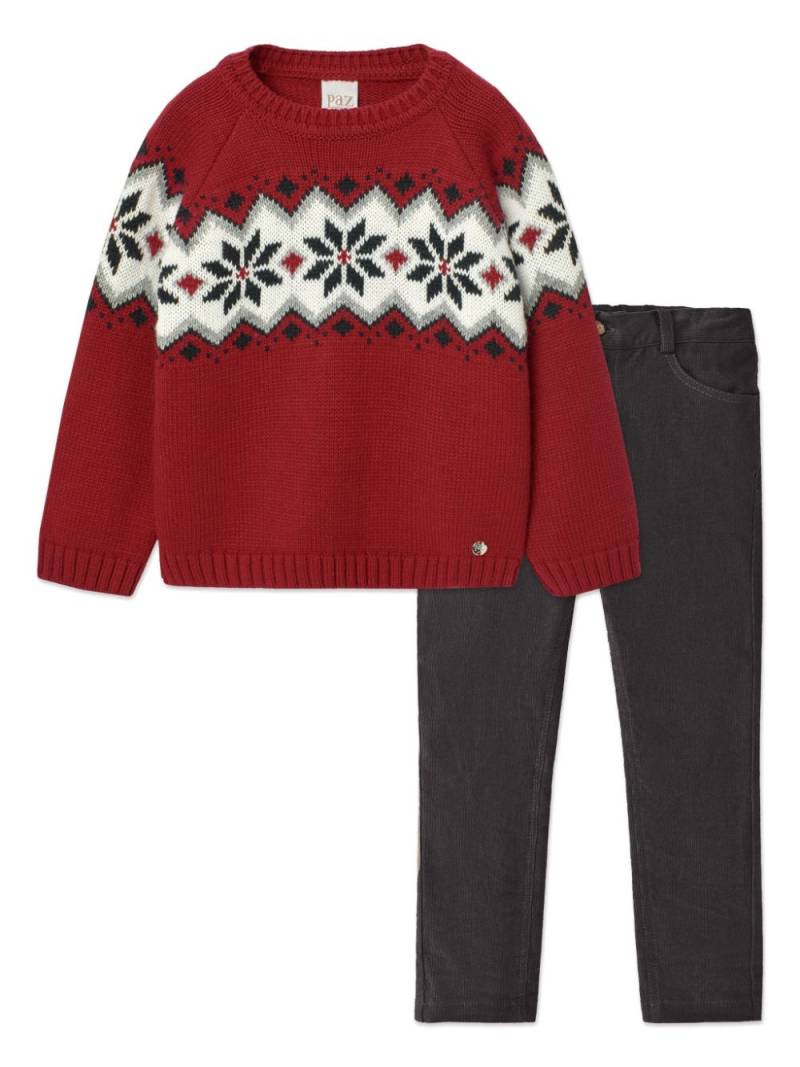 Paz Rodriguez fair isle-knit sweater - Red von Paz Rodriguez