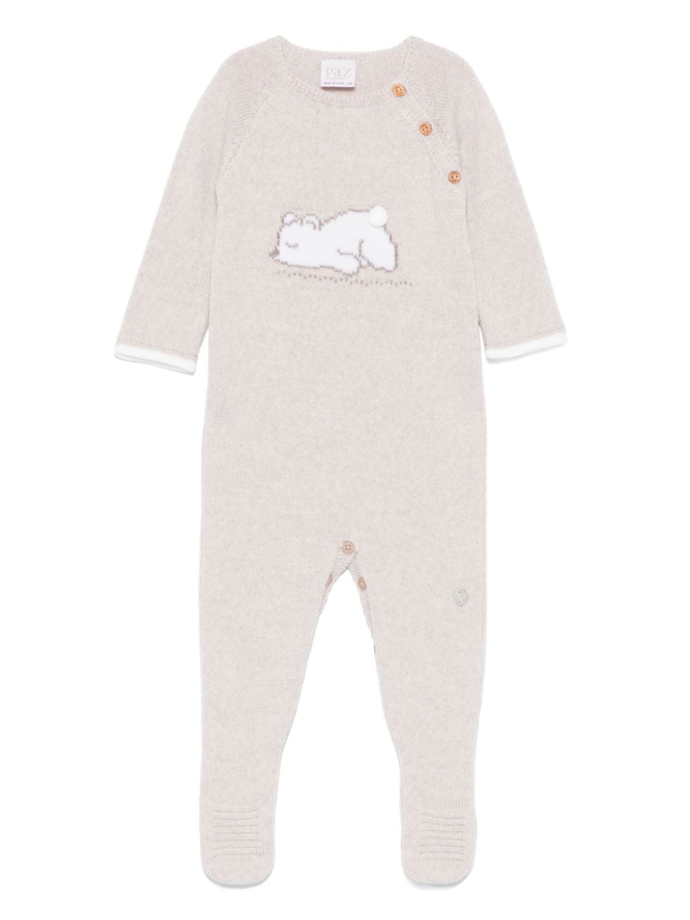 Paz Rodriguez intarsia-knit pajamas - Neutrals von Paz Rodriguez