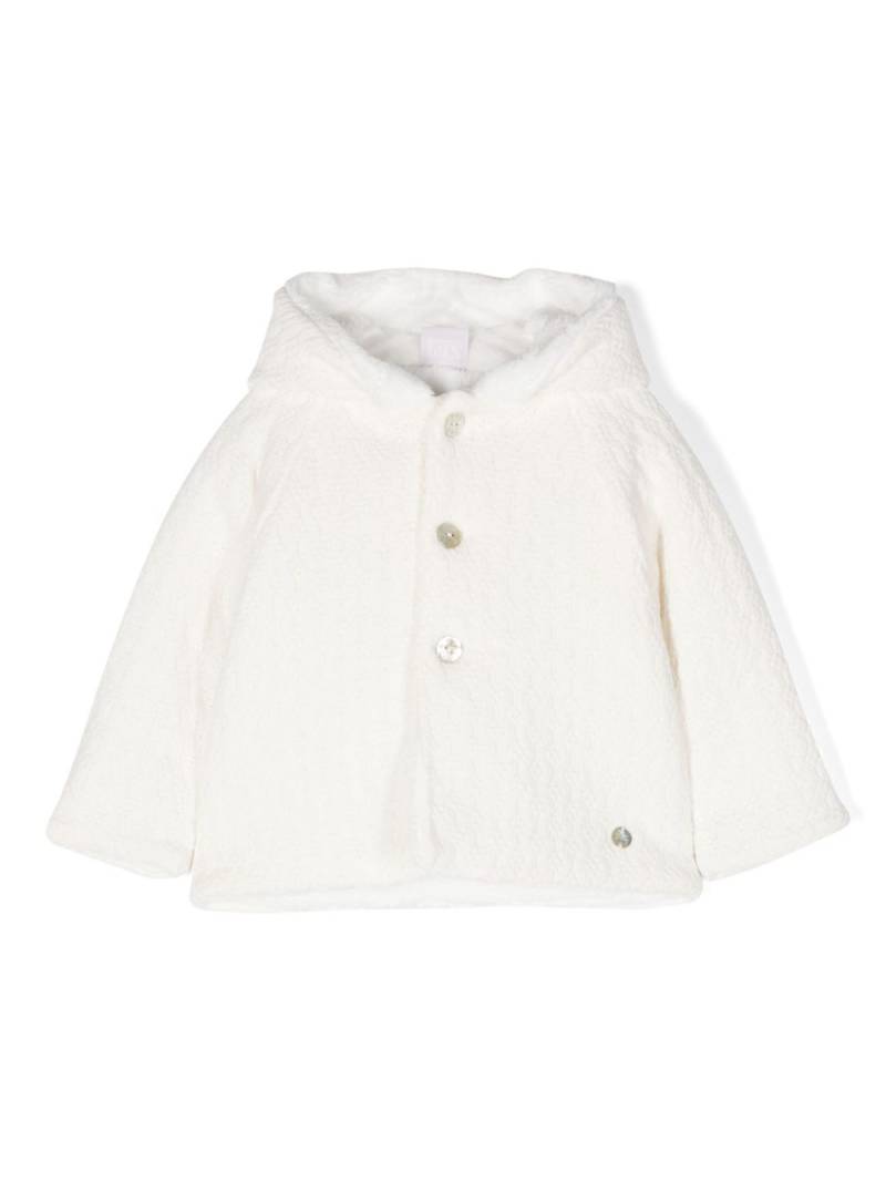 Paz Rodriguez logo-charm fleece coat - White von Paz Rodriguez