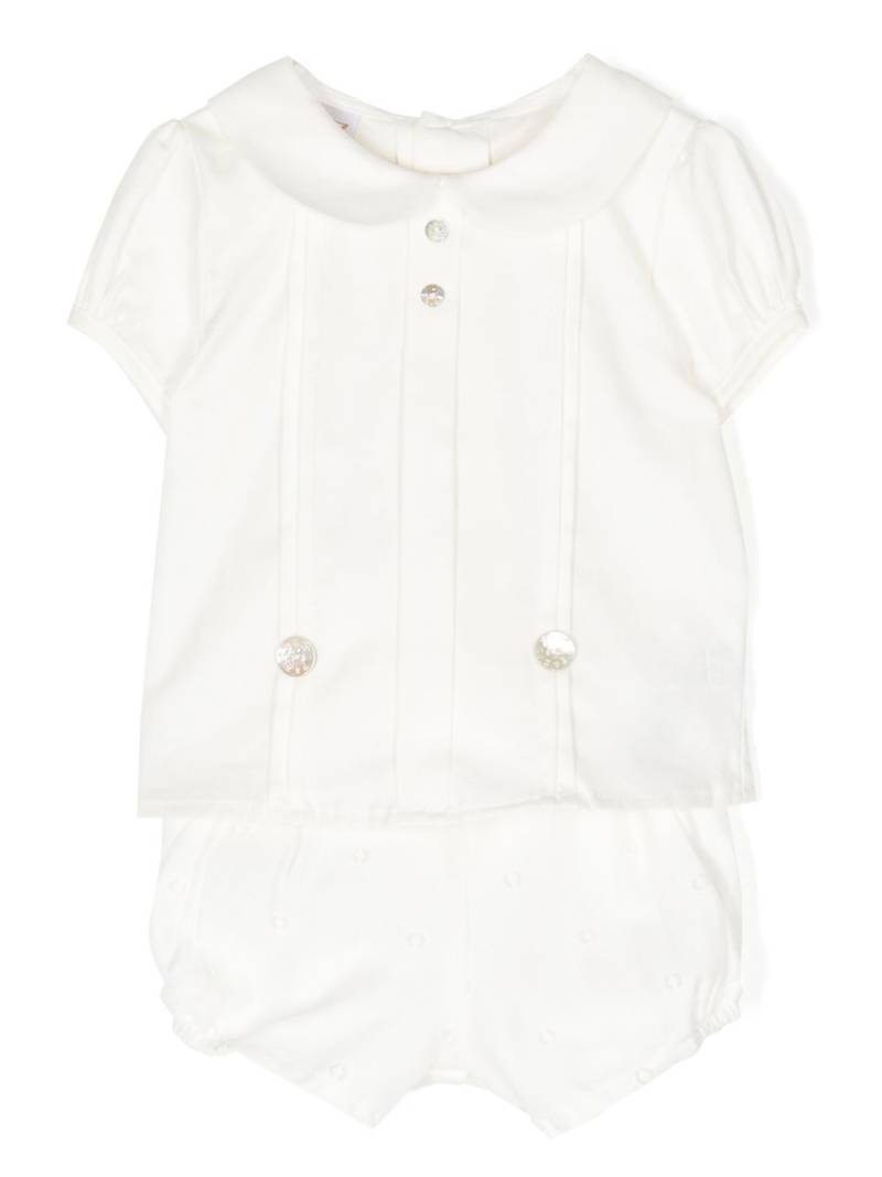 Paz Rodriguez puffed-sleeves cotton babygrow - White von Paz Rodriguez