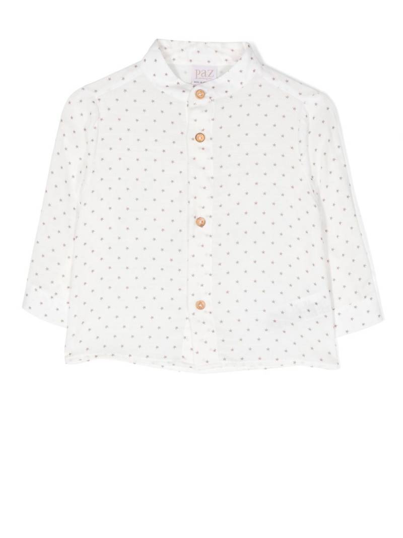 Paz Rodriguez star-print long-sleeve shirt - White von Paz Rodriguez