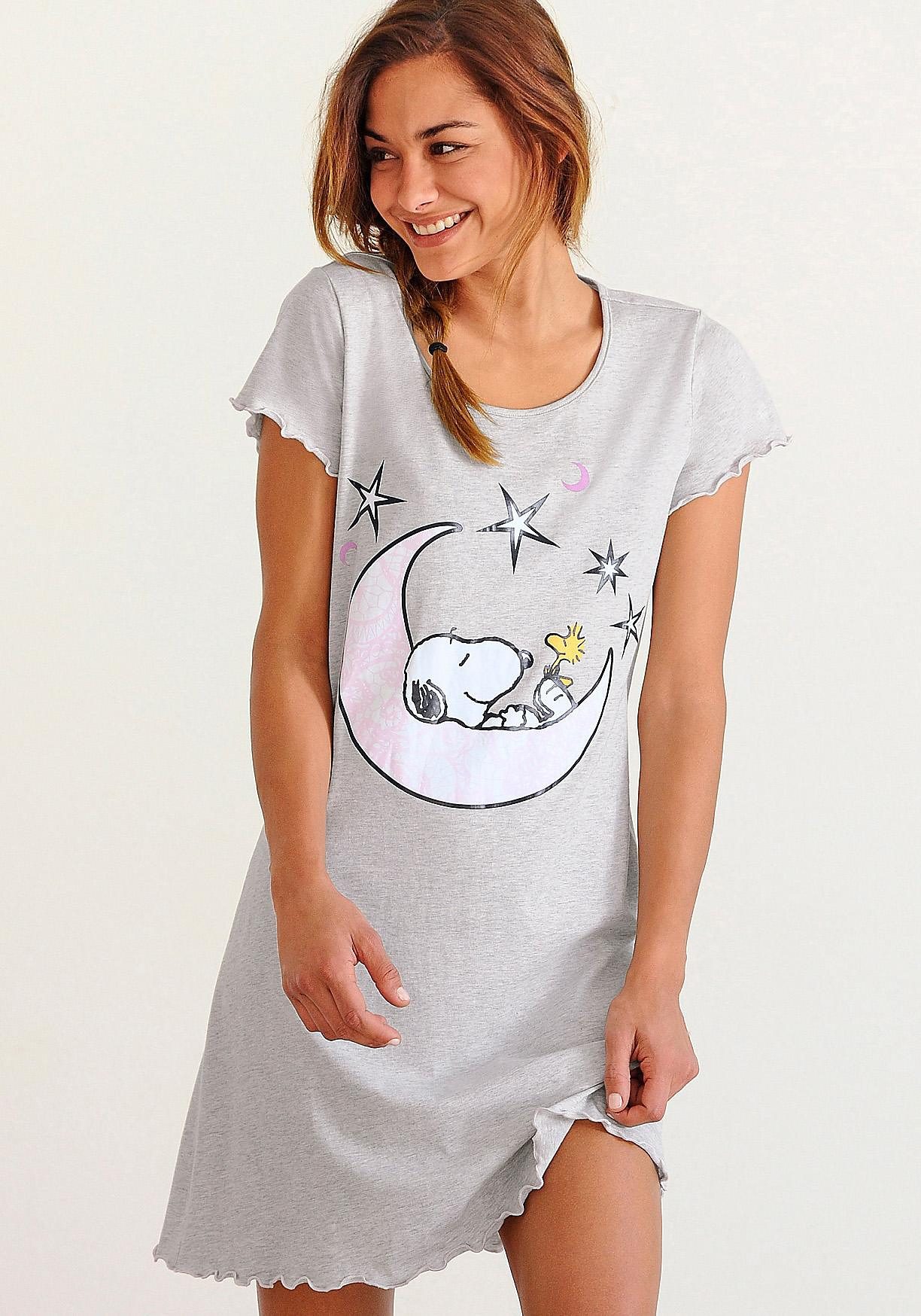 Peanuts Nachthemd, mit Snoopy-Print und Kräuselsäumen Peanuts Nachthemd, mit Snoopy-Print und Kräuselsäumen von Peanuts