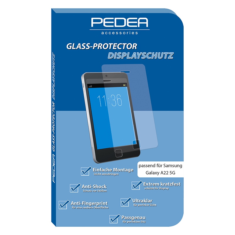 PEDEA Displayschutzglas »Glas-Displayschutz«, für Smartphone Samsung Galaxy A22 (5G), Displayschutzfolie von Pedea