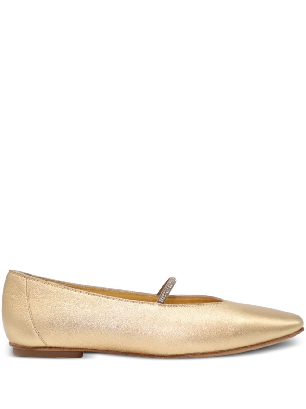 Pedro Garcia metallic leather ballerina shoes - Gold von Pedro Garcia