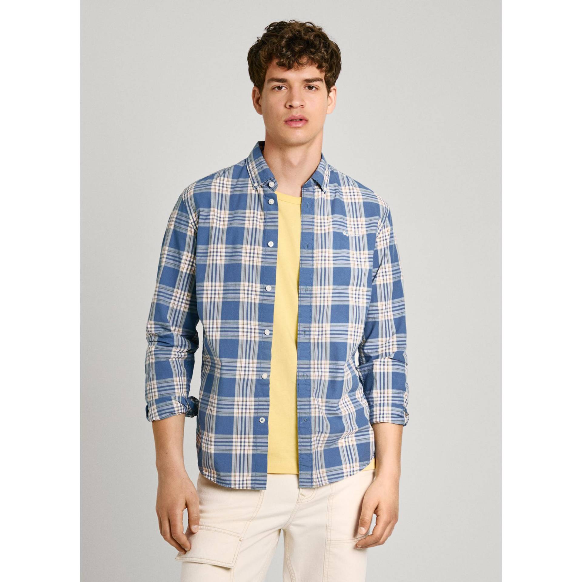 Hemd, Langarm Herren Blau M von Pepe Jeans