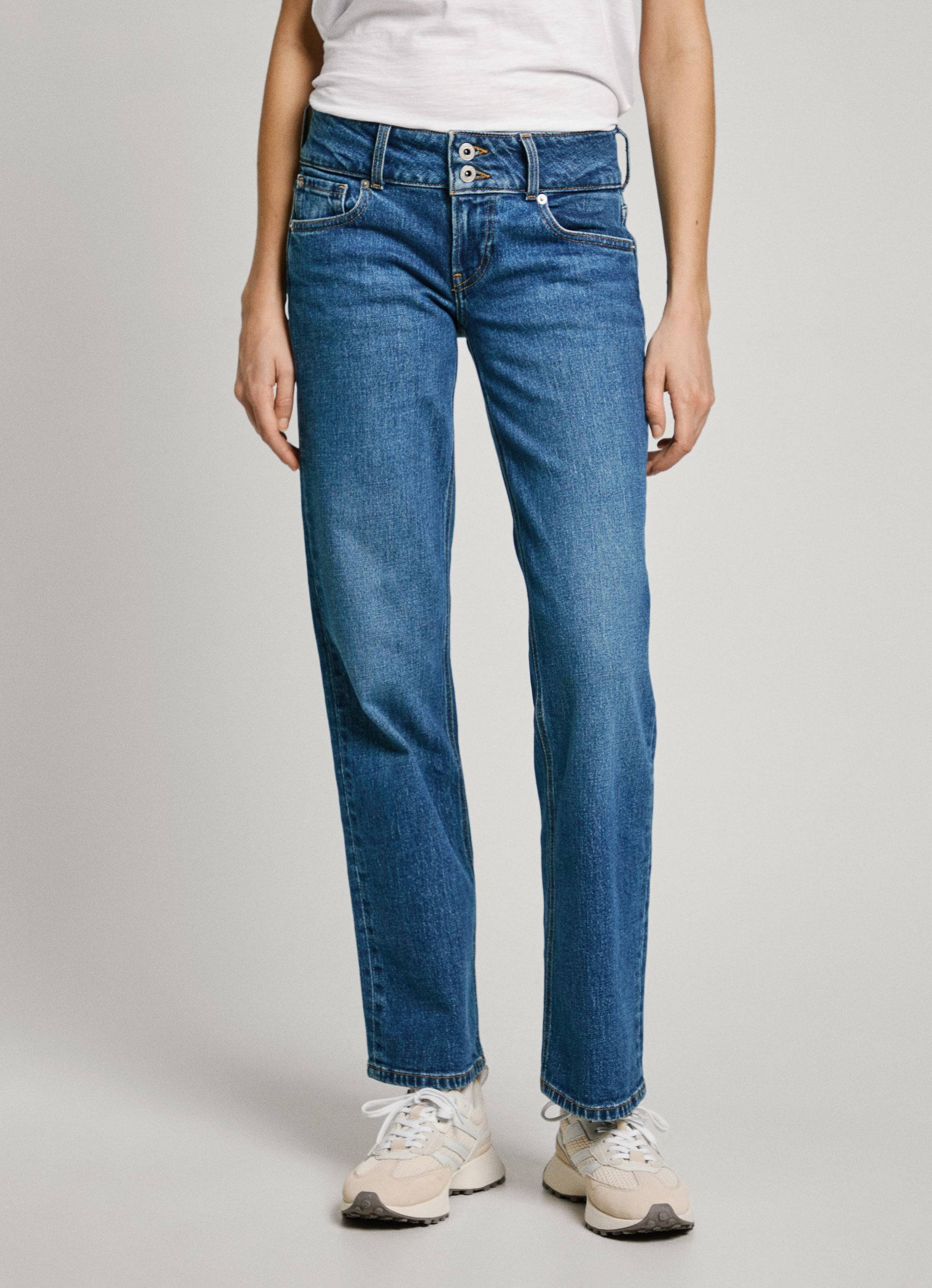 Pepe Jeans Gerade Jeans »STRAIGHT JEANS LW«, mit doppeltem Knopfverschluss von Pepe Jeans