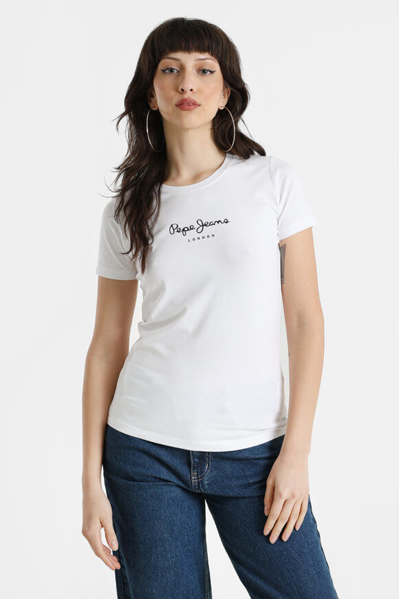 Pepe Jeans New Virginia T-Shirt | White | Damen  | M von Pepe Jeans