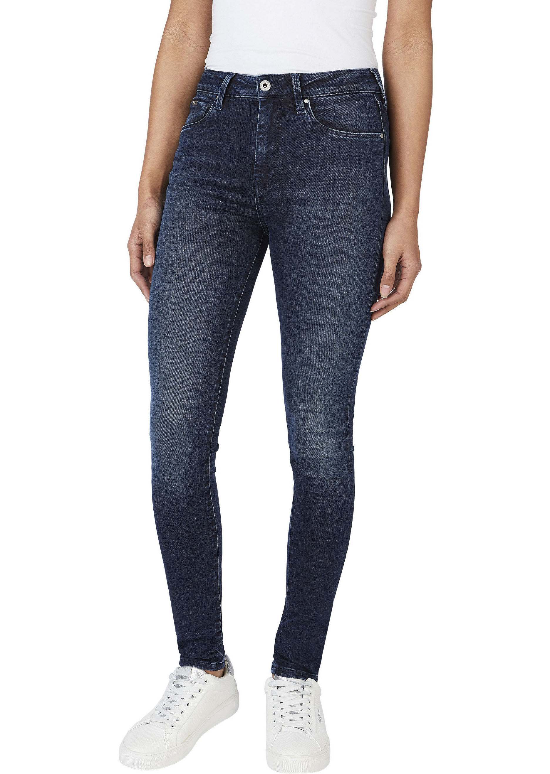 Pepe Jeans Röhrenjeans »REGENT«, in Skinny Passform mit hohem Bund aus seidig bequemem Stretch Denim von Pepe Jeans