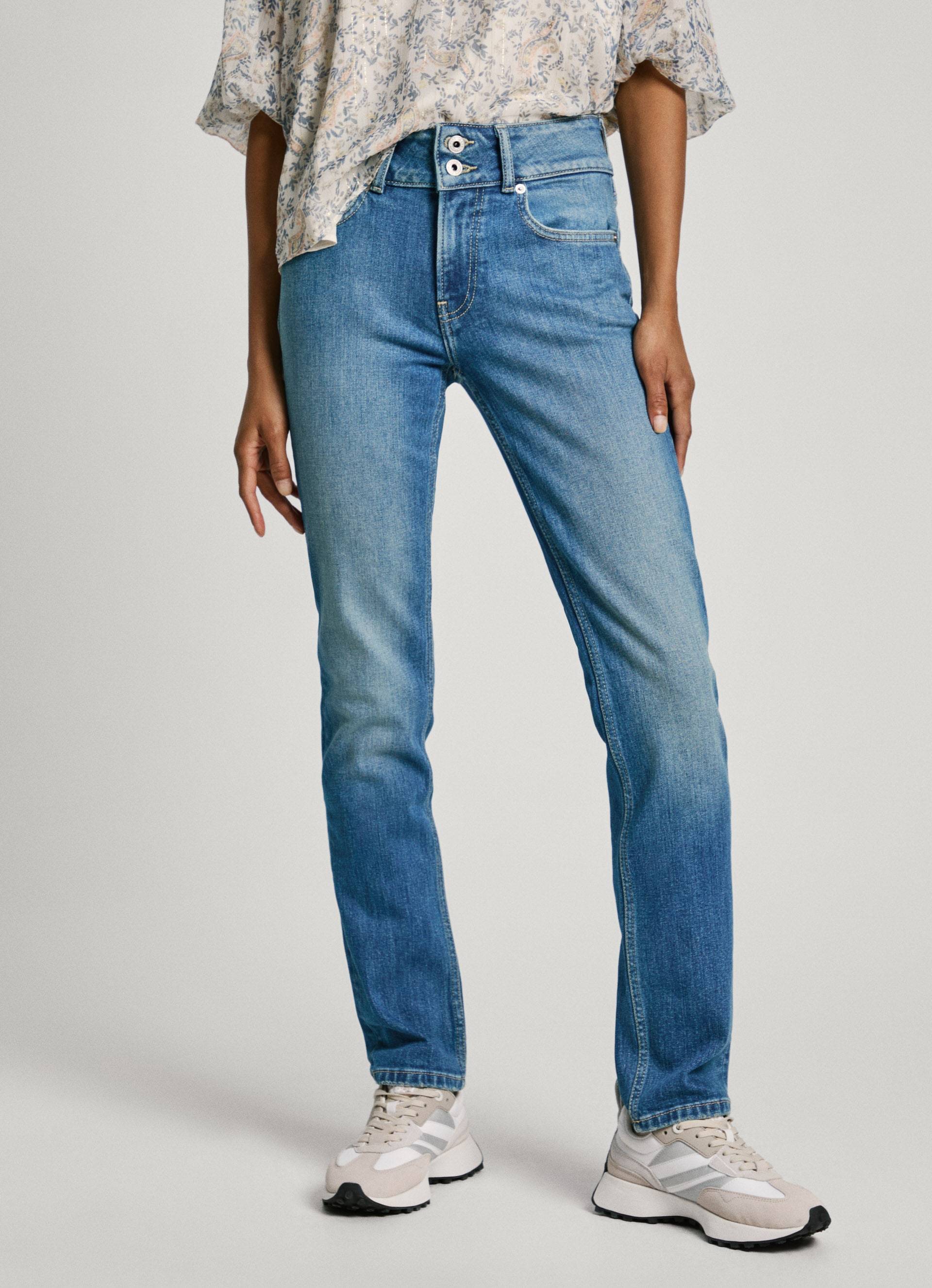 Pepe Jeans Slim-fit-Jeans »SLIM JEANS MW«, mit extrabreitem Bund mit Doppelknopf-Verschluss von Pepe Jeans