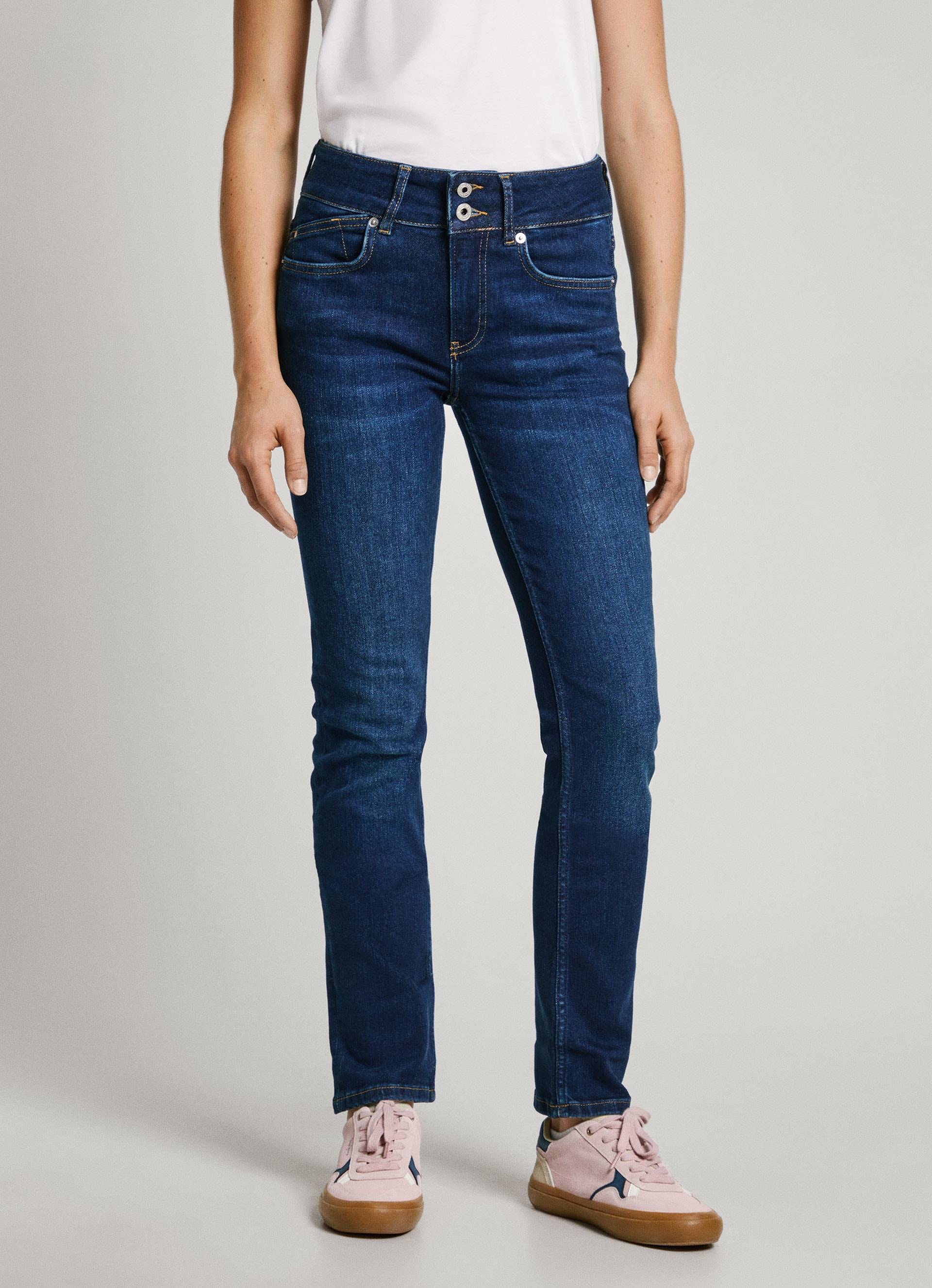 Pepe Jeans Slim-fit-Jeans »SLIM JEANS MW«, mit extrabreitem Bund mit Doppelknopf-Verschluss von Pepe Jeans