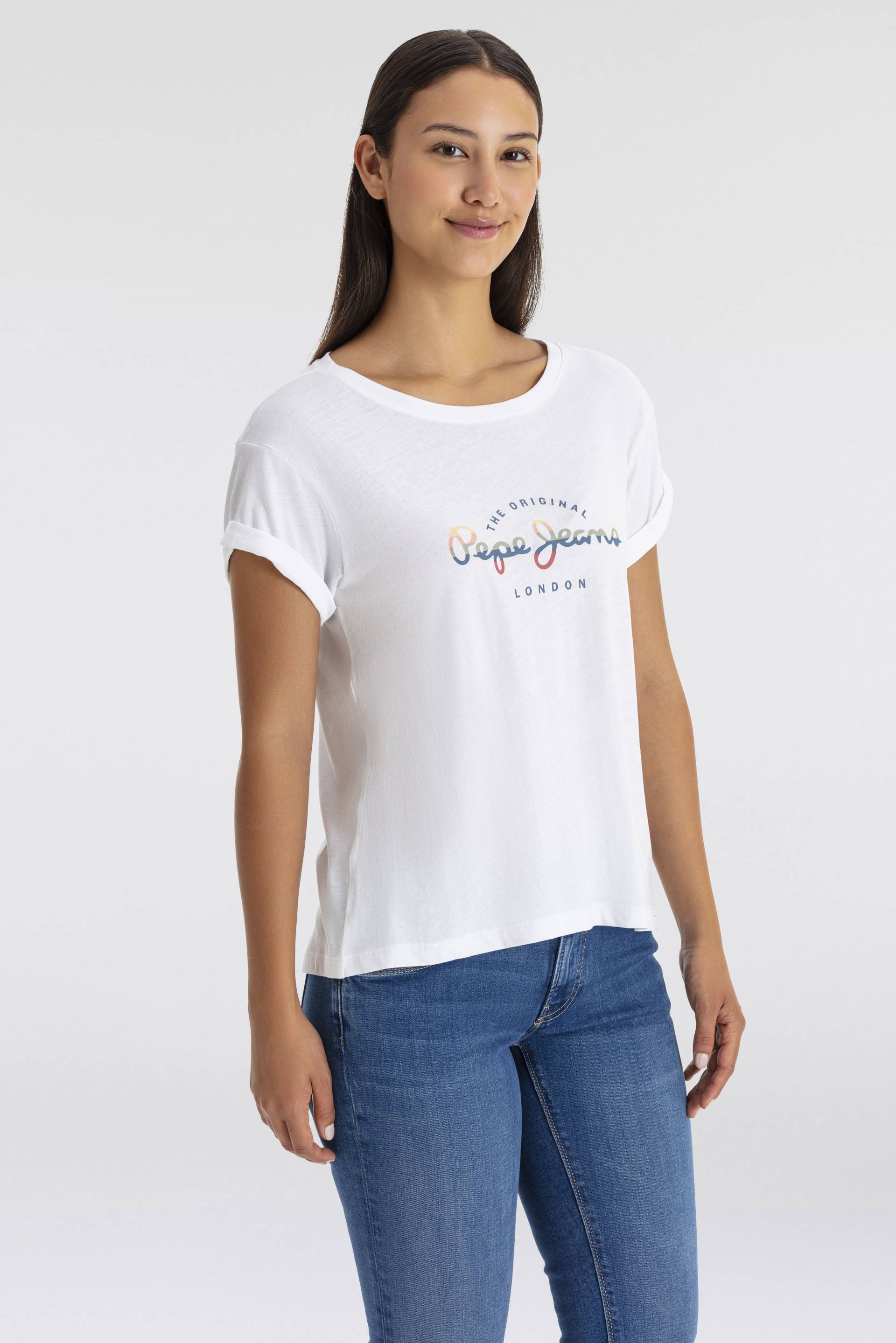 Pepe Jeans T-Shirt »EVETTE«, mit Ämreln mit Umschlagsaum von Pepe Jeans