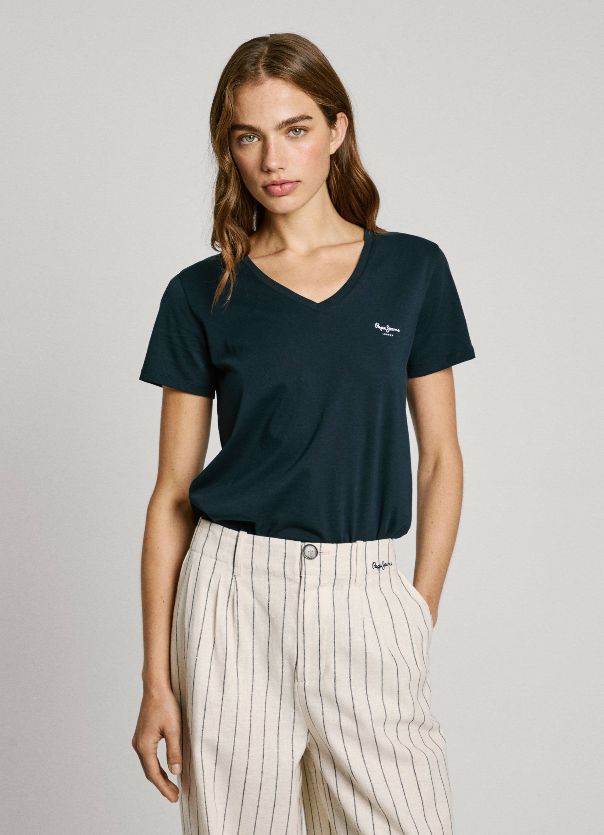 Pepe Jeans V-Shirt »MACY V-NECK«, mit Logoschriftzug von Pepe Jeans