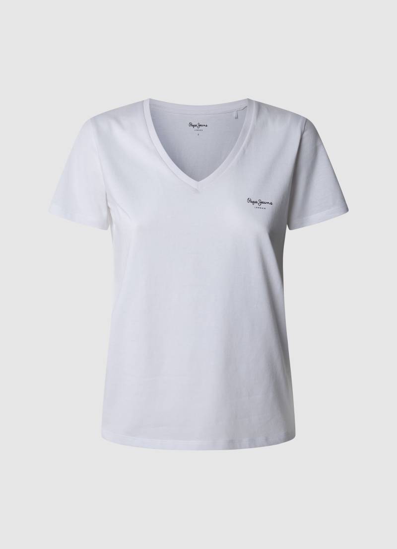 Pepe Jeans V-Shirt »MACY V-NECK«, mit Logoschriftzug von Pepe Jeans