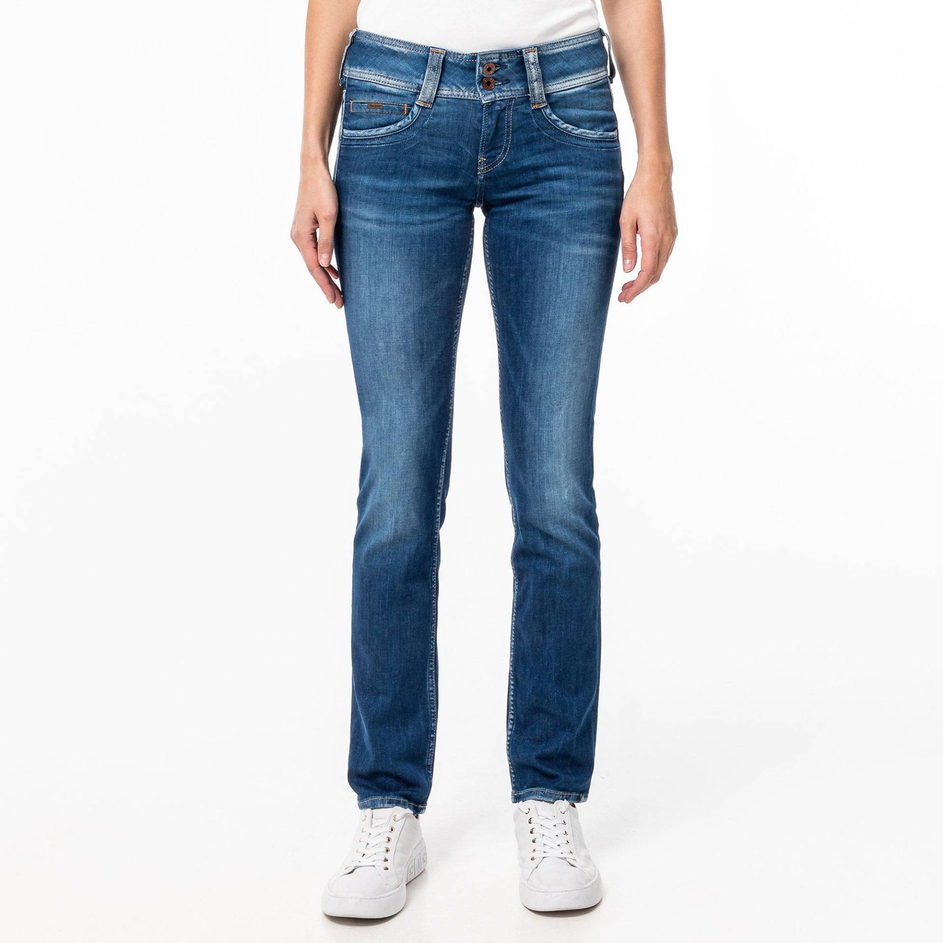 Jeans, Straight Leg Fit Damen Blau Denim Dunkel W27 von Pepe Jeans