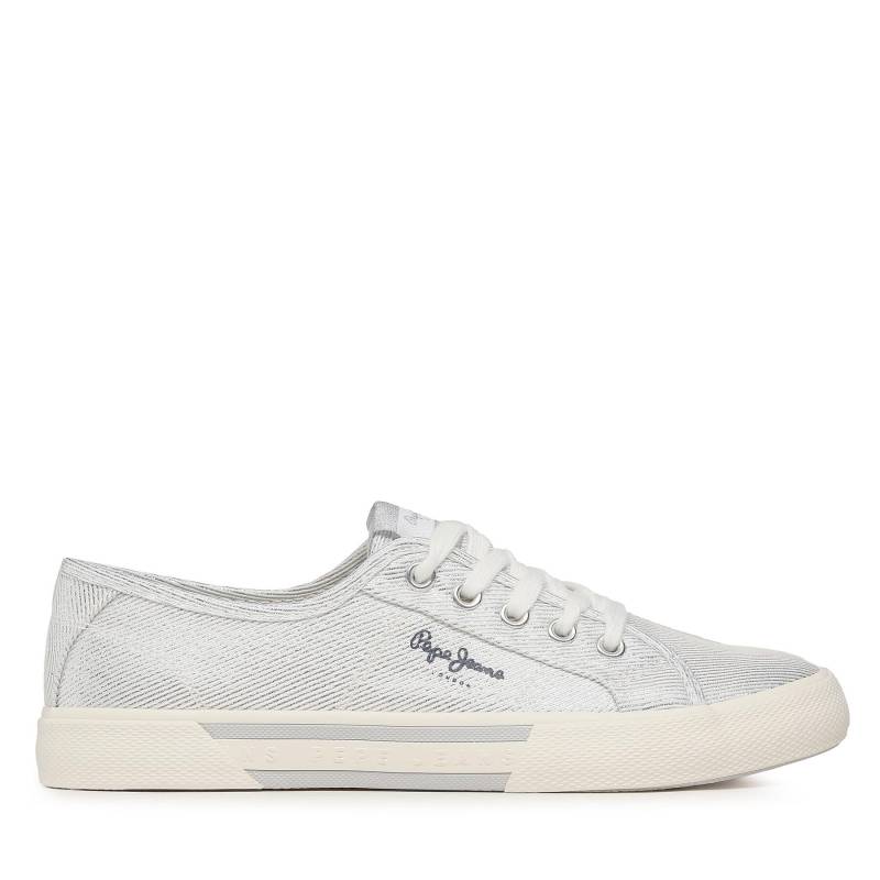 Sneakers aus Stoff Pepe Jeans Brady Party W PLS31439 Silberfarben von Pepe Jeans