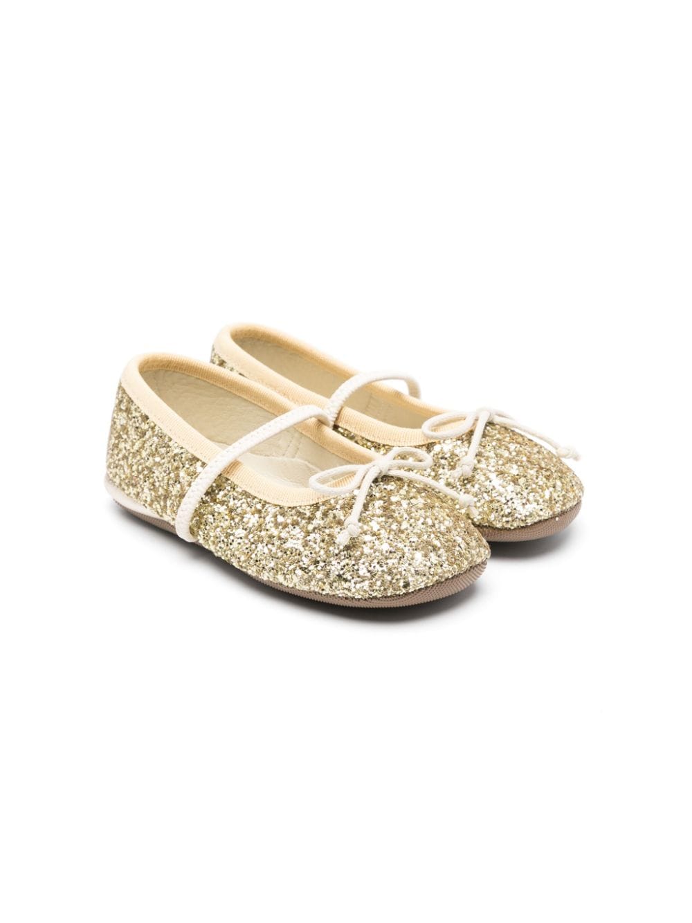 Pèpè Darlyn glitter ballerina shoes - Gold von Pèpè