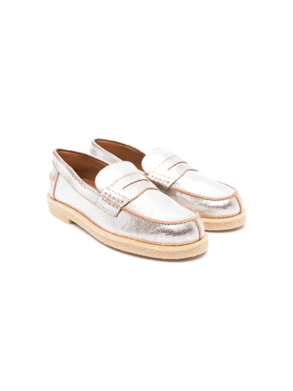 Pèpè François metallic penny loafers - Silver von Pèpè