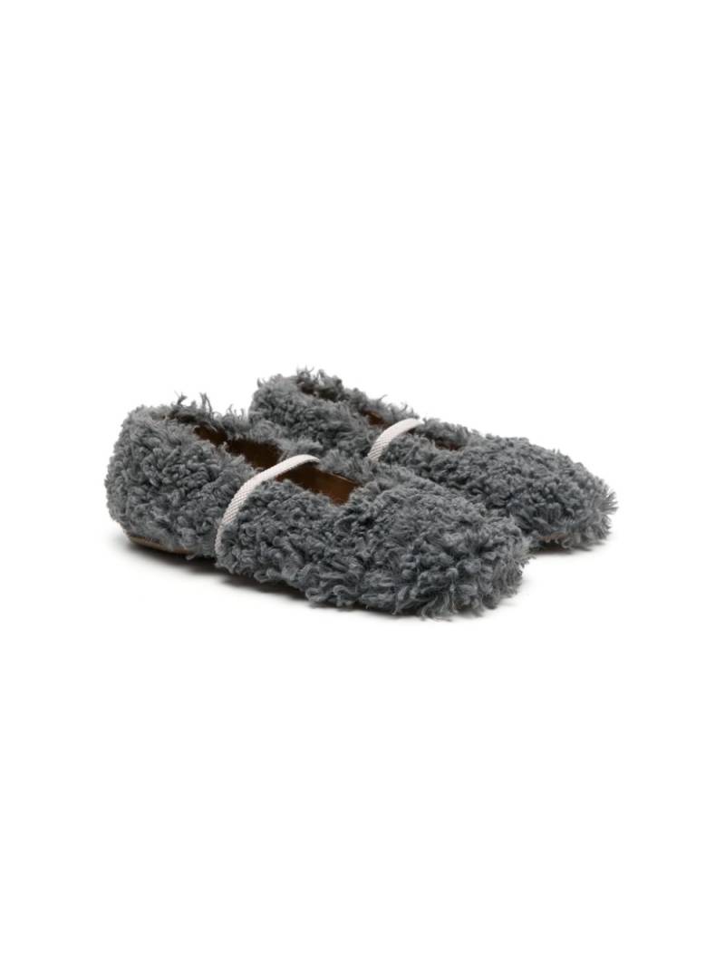 Pèpè Joda Sherpa ballerina shoes - Grey von Pèpè