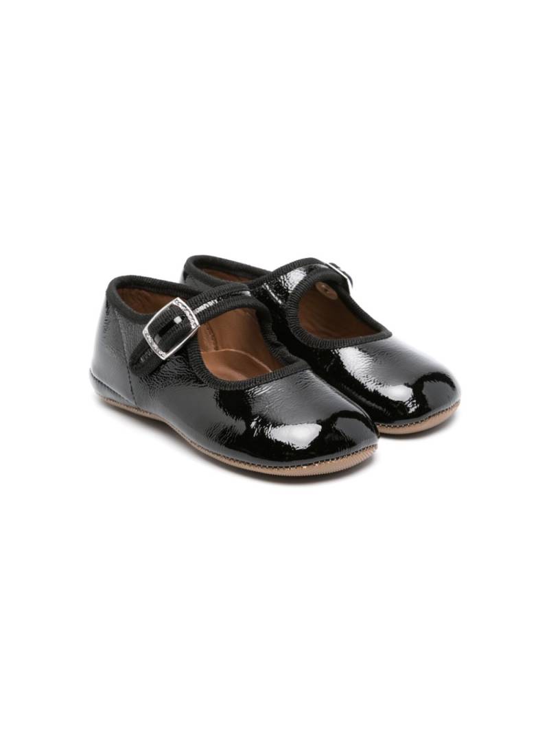 Pèpè Martina leather ballerina shoes - Black von Pèpè