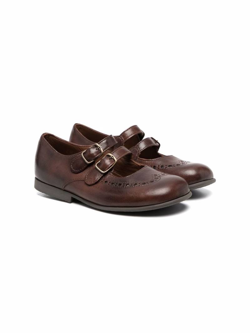 Pèpè buckle-fastening leather ballerina shoes - Brown von Pèpè