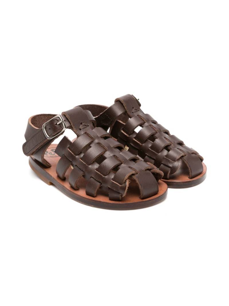 Pèpè caged leather sandals - Brown von Pèpè