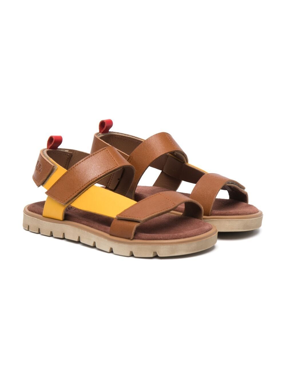 Pèpè colour-block touch-strap sandals - Brown von Pèpè