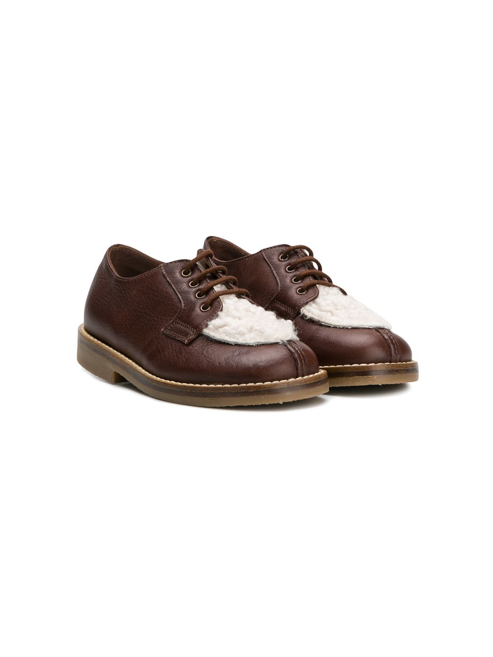 Pèpè contrast panel lace-up shoes - Brown von Pèpè