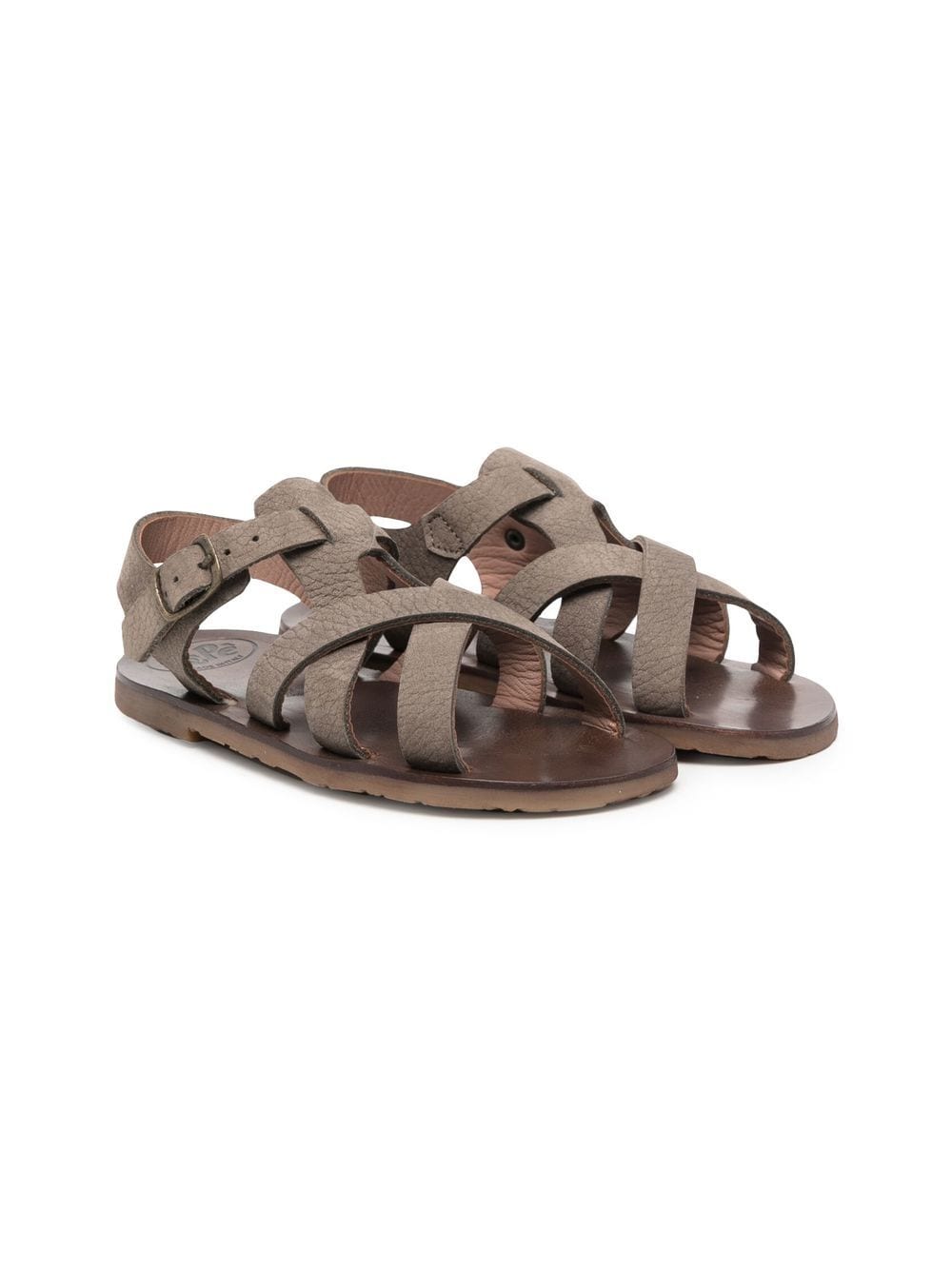 Pèpè cross-strap leather sandals - Grey von Pèpè