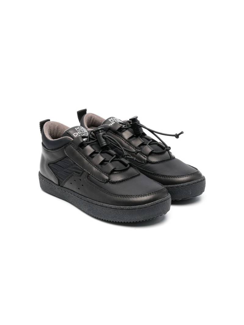 Pèpè drawcord-fastening leather sneakers - Black von Pèpè