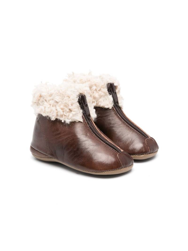 Pèpè faux-shearling leather boots - Brown von Pèpè