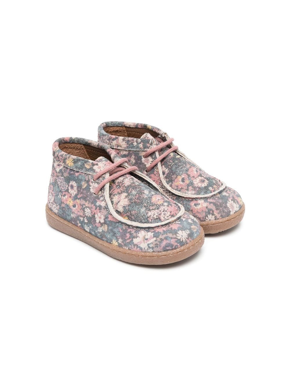 Pèpè floral-print ankle boots - Blue von Pèpè