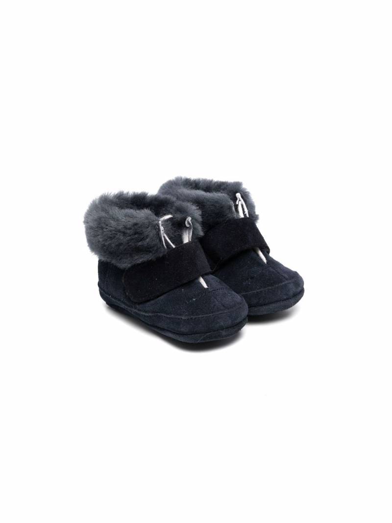 Pèpè fur-trimmed crib shoes - Blue von Pèpè