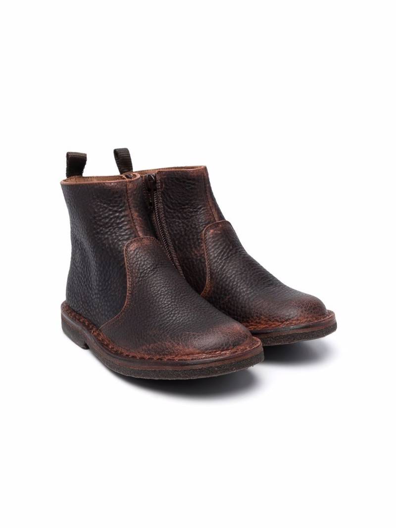 Pèpè grained leather ankle boots - Brown von Pèpè