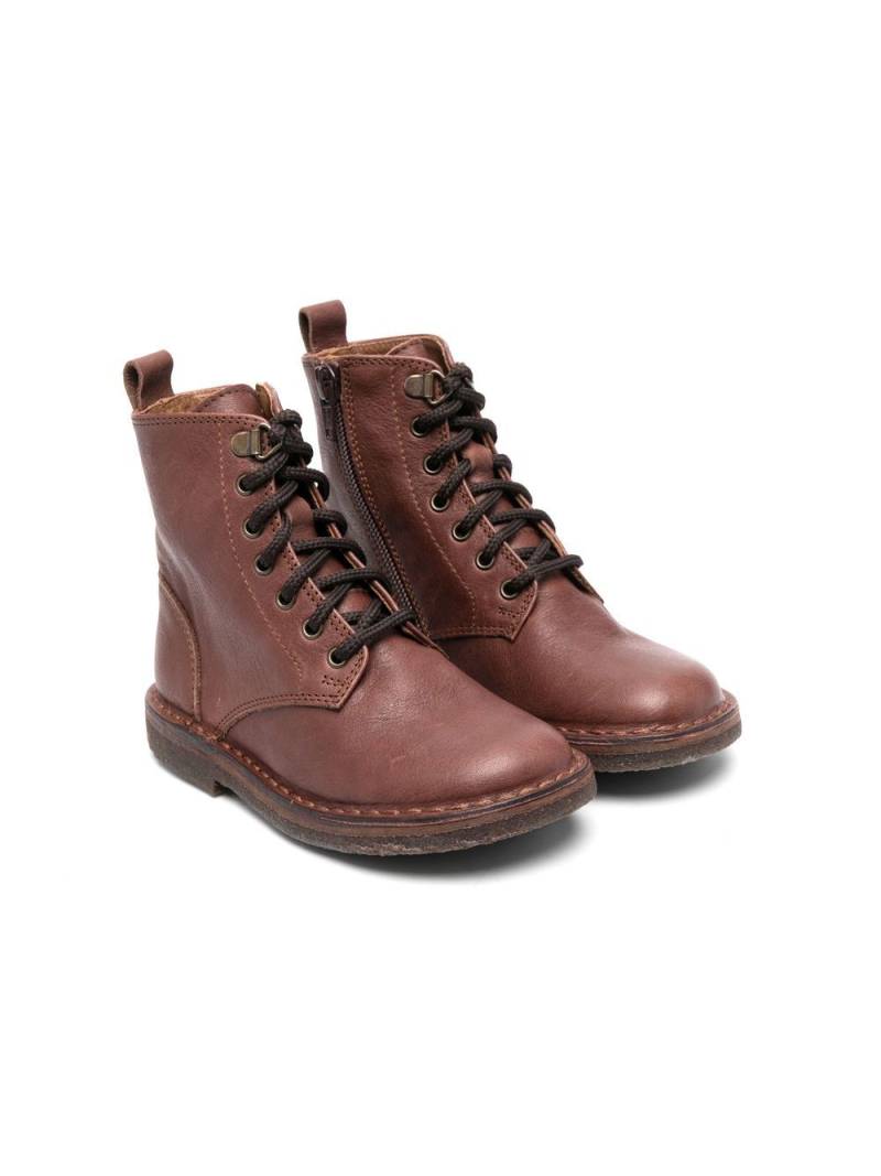 Pèpè lace-up leather ankle boots - Brown von Pèpè