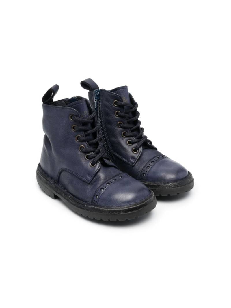 Pèpè lace-up leather boots - Blue von Pèpè