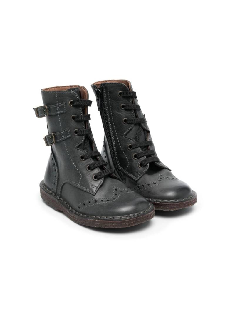 Pèpè lace-up leather boots - Grey von Pèpè