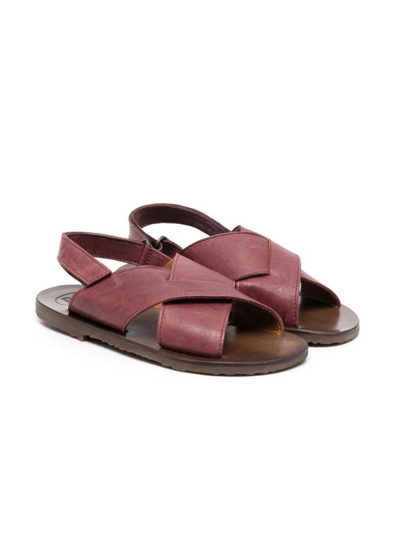 Pèpè leather crossover-strap sandals - Red von Pèpè