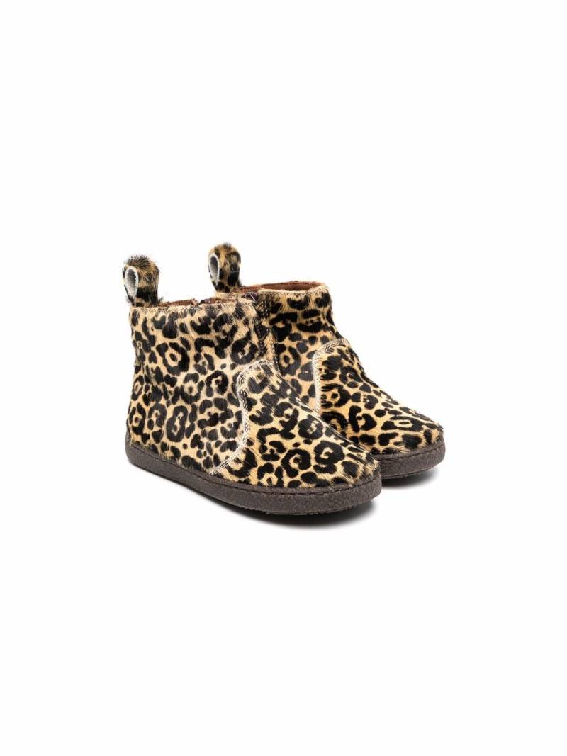 Pèpè leopard-print slip-on boots - Neutrals von Pèpè