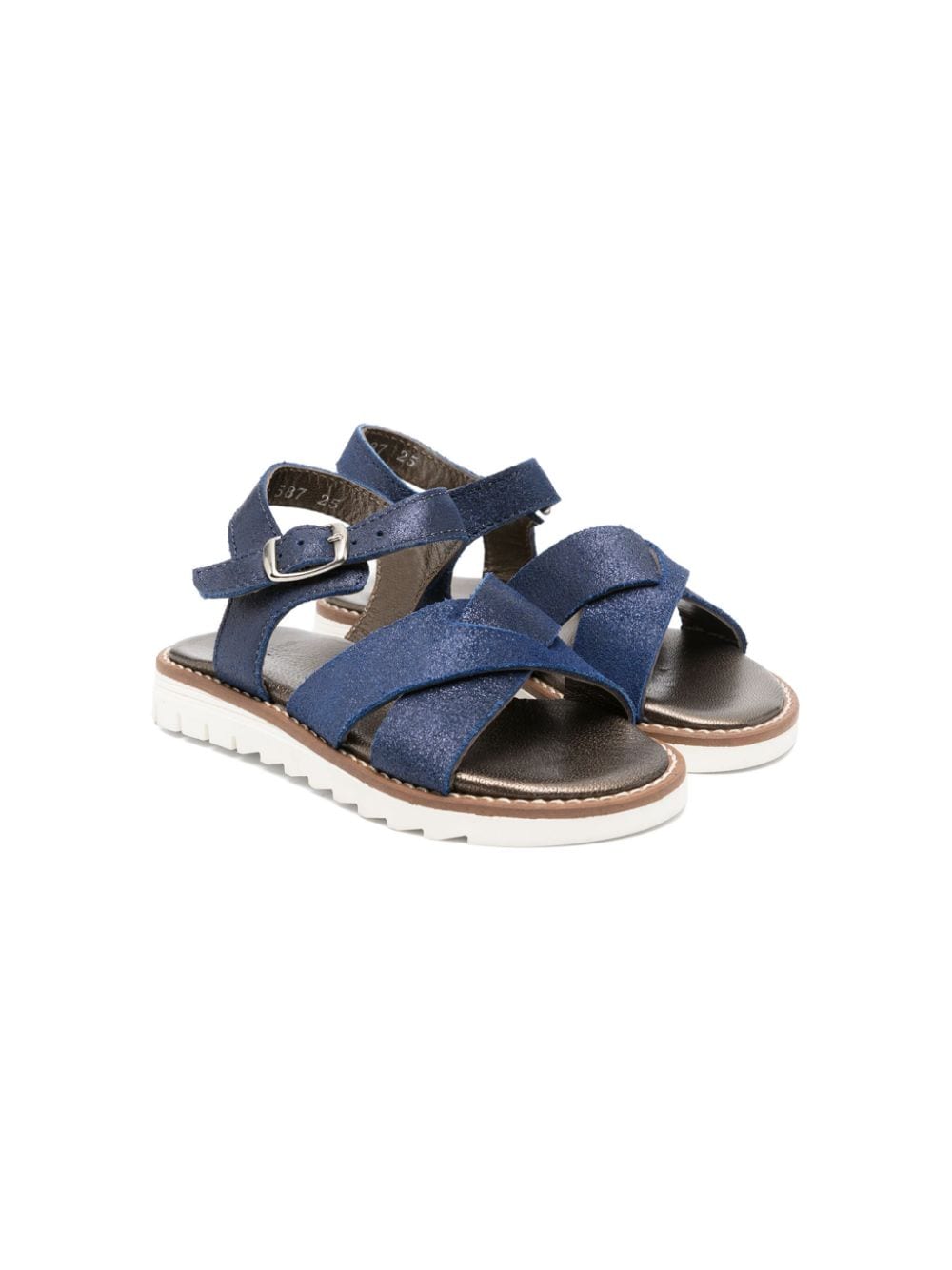 Pèpè metallic-sheen leather sandals - Blue von Pèpè