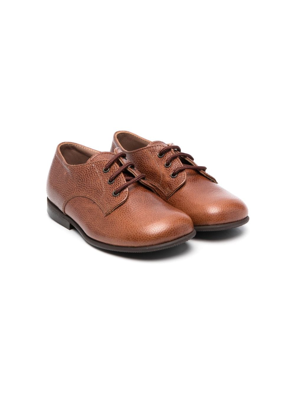 Pèpè pebbled-leather Derby shoes - Brown von Pèpè