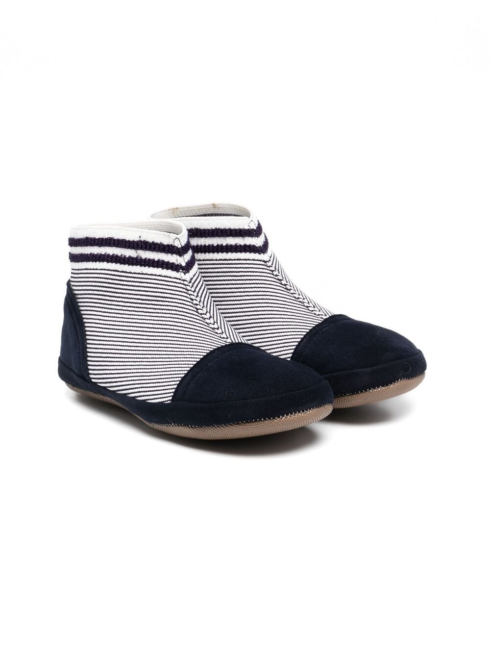 Pèpè striped fabric ankle boots - Blue von Pèpè