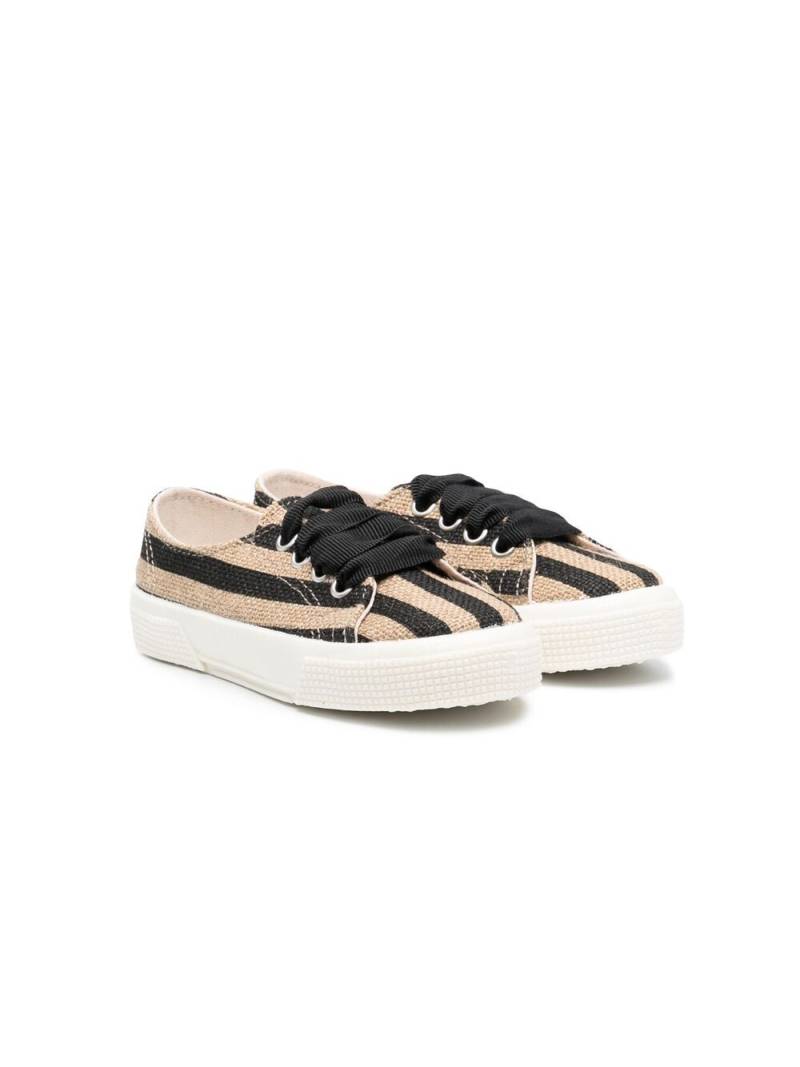 Pèpè striped lace-up trainers - Black von Pèpè