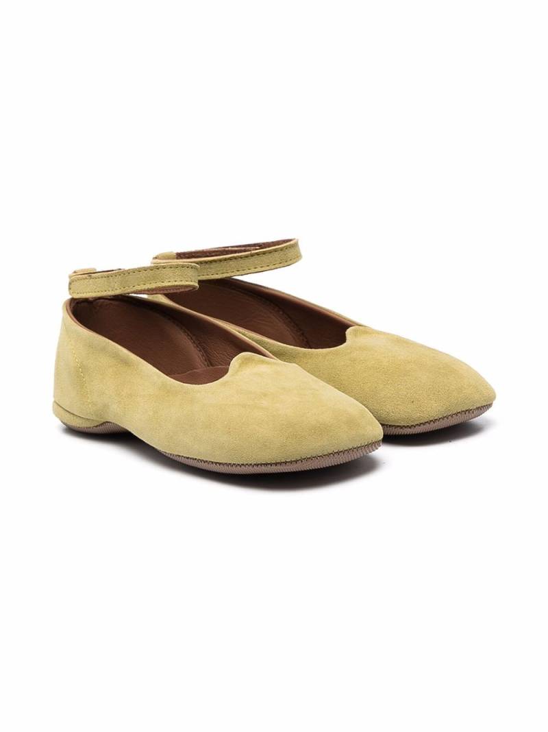 Pèpè suede ankle-strap ballerinas - Green von Pèpè