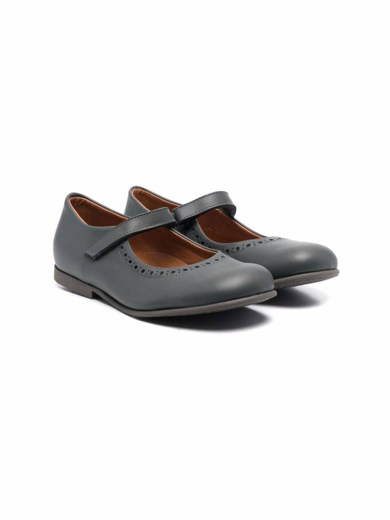 Pèpè touch-strap leather ballerinas - Grey von Pèpè