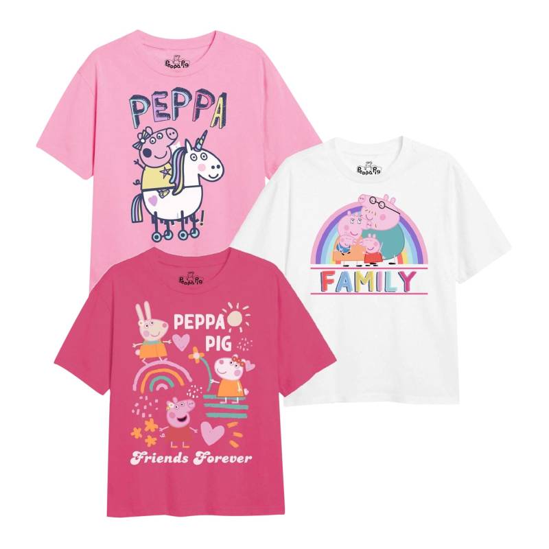 Friends & Family Tshirt (3erpack) Mädchen Hellrosa 104 von Peppa Pig